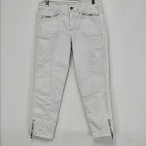 White House Black Market Light Grey Jean Ankle Zippers